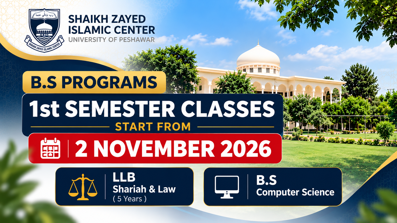 BS 1st Semester Classes Start from 2 November 2026
