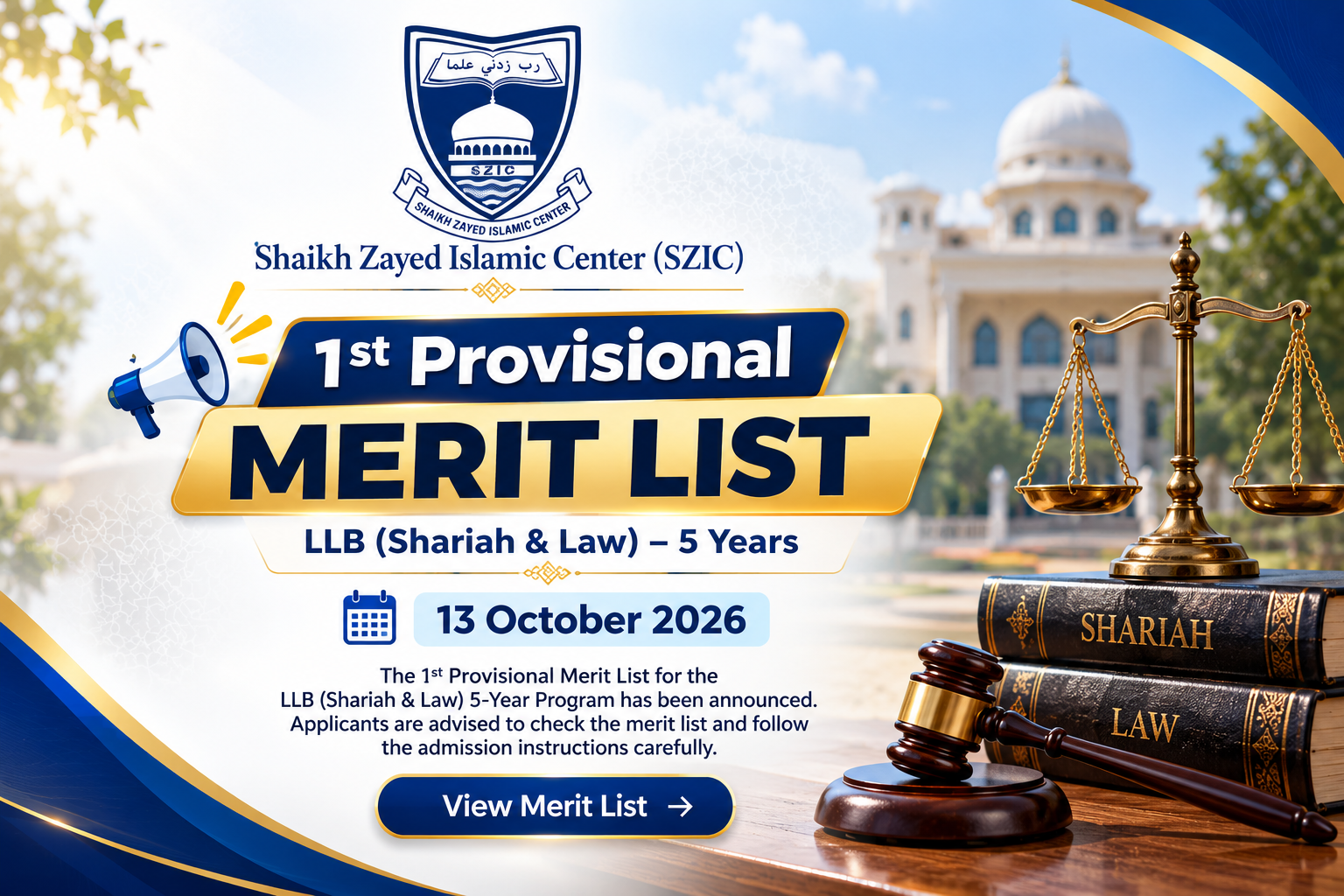 1st Provisional Merit List – 2026